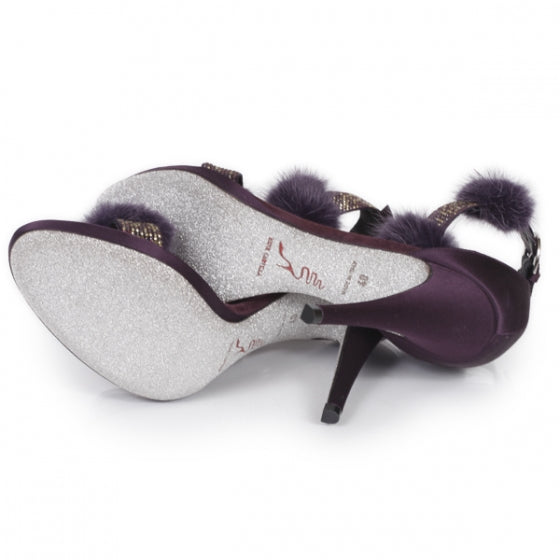 FASHIONPHILE RENECAOVILLASwarovskiCrystalMinkPlatformSandals40 4 of 9