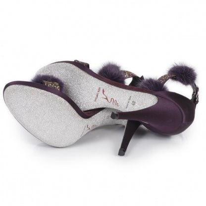 FASHIONPHILE RENECAOVILLASwarovskiCrystalMinkPlatformSandals40 4 of 9