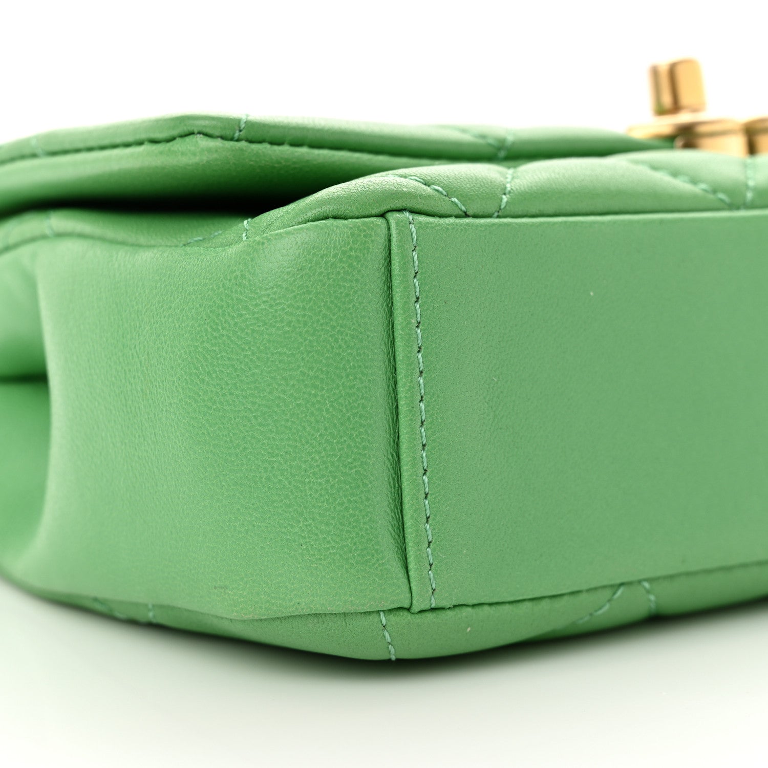 Chanel Shiny Lambskin Small Chain Is More Flap Green 9 of 10