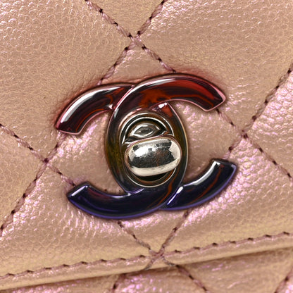 Chanel Iridescent Caviar Quilted Extra Mini Coco Handle Flap Light Pink 12 of 14
