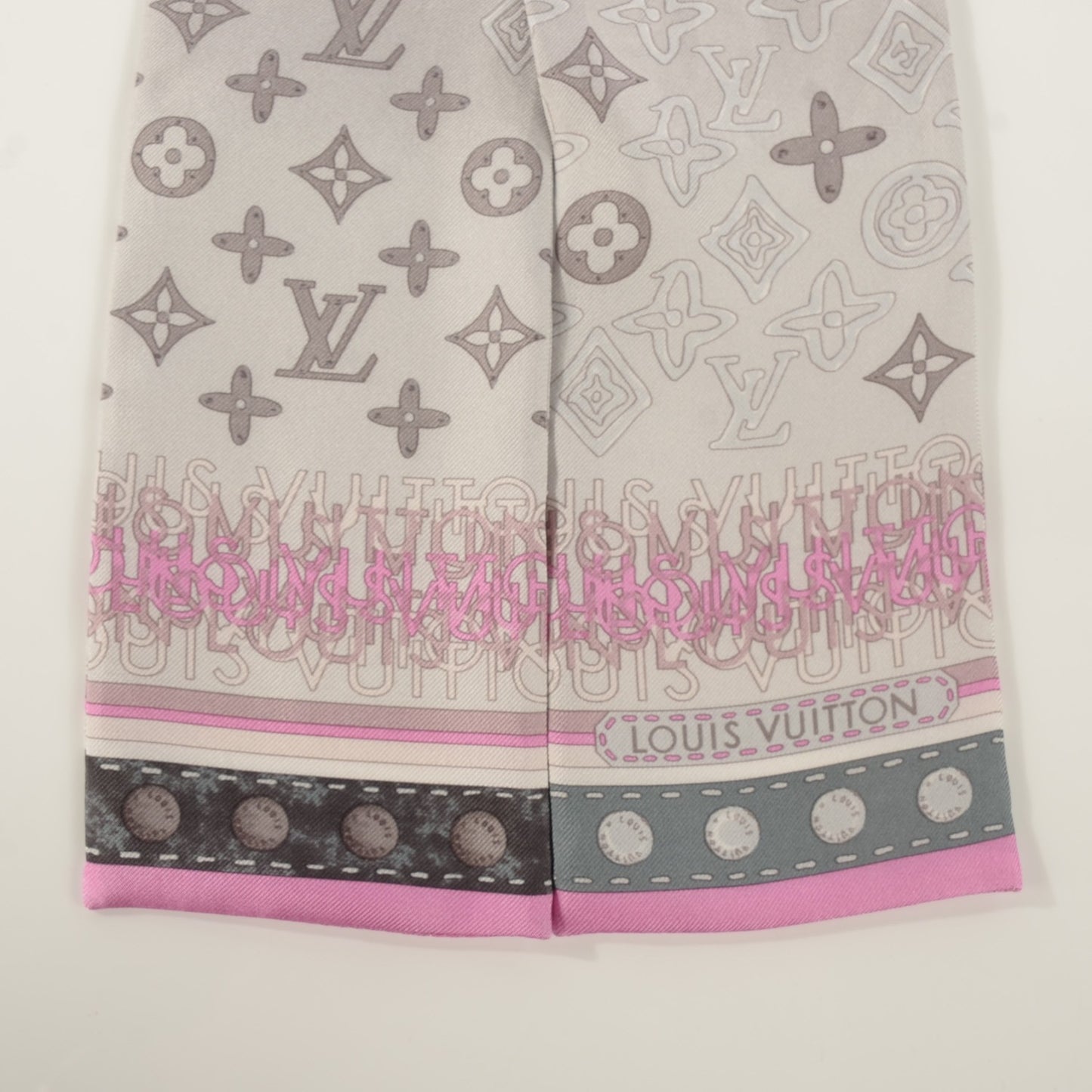 Silk Monogram Map Bandeau Pearl Pink