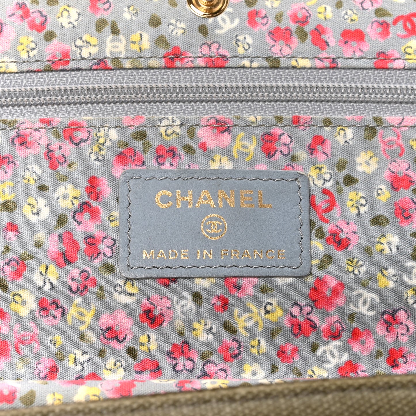 Canvas Quilted Coco Cuba Charms Wallet on Chain WOC Khaki