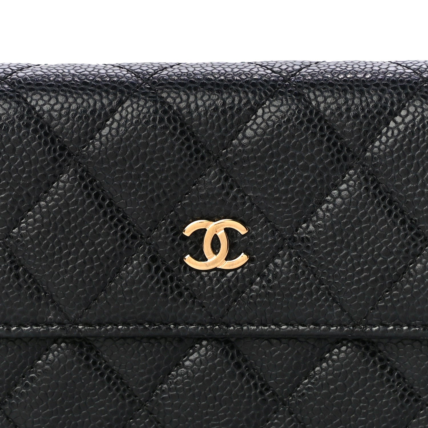 Chanel Caviar Quilted Large Gusset Flap Wallet Black 9 of 14