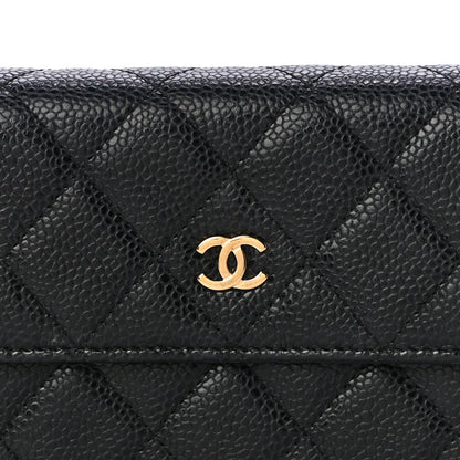 Chanel Caviar Quilted Large Gusset Flap Wallet Black 9 of 14