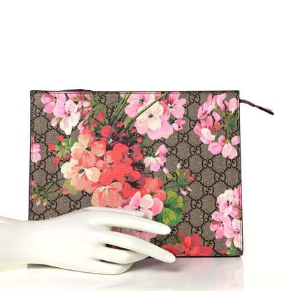 Gucci GG Supreme Monogram Blooms Large Cosmetic Case Beige Multicolor Dry Rose 2 of 8