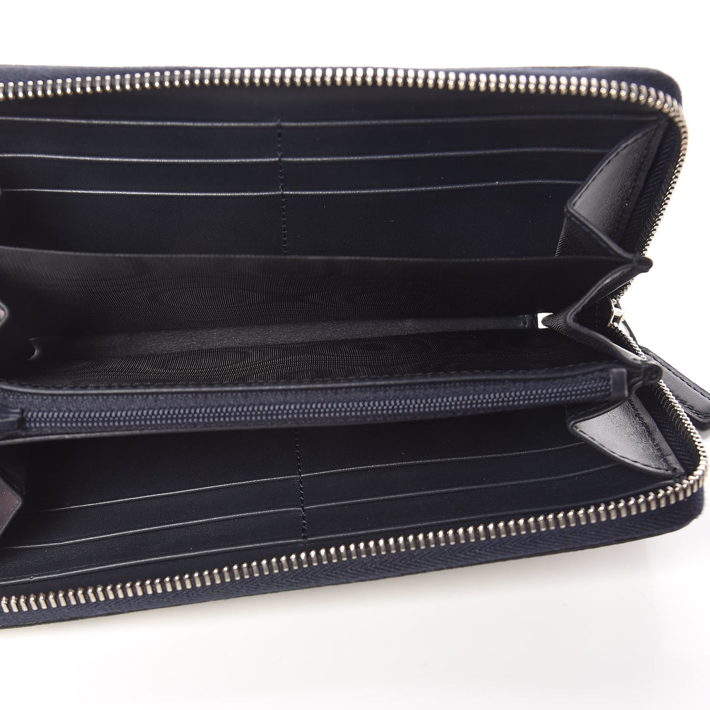 GG Supreme Monogram Web Zip Around Wallet Beige Blue