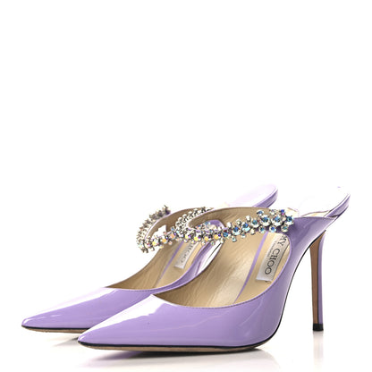 Jimmy Choo Patent Crystal Bing 100 Pumps 38.5 Wisteria 4 of 8