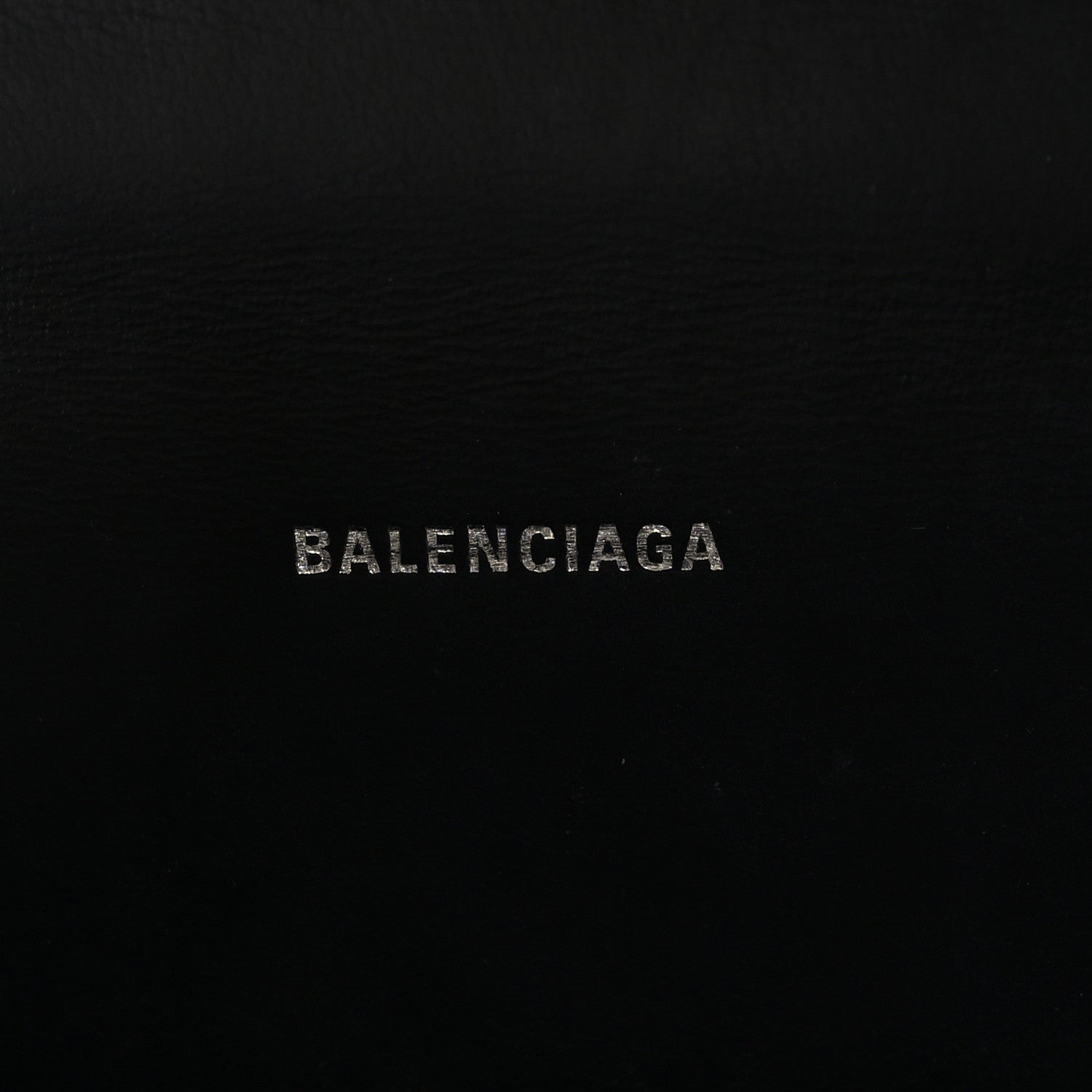 Balenciaga Shiny Calfskin Monochrome Crocodile Embossed Small Hourglass Top Handle Bag Black 6 of 10