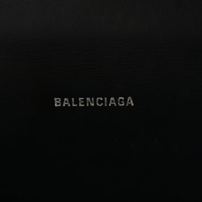 Balenciaga Shiny Calfskin Monochrome Crocodile Embossed Small Hourglass Top Handle Bag Black 6 of 10