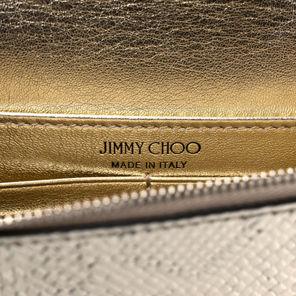Jimmy Choo Metallic Calfskin Snake Embossed Palace Crossbody Champagne Silver 6 of 8