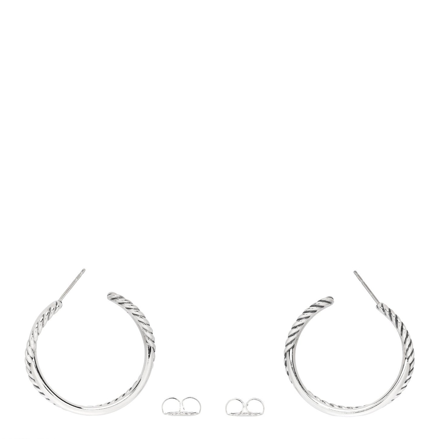 Sterling Silver Crossover Cable Hoop Earrings