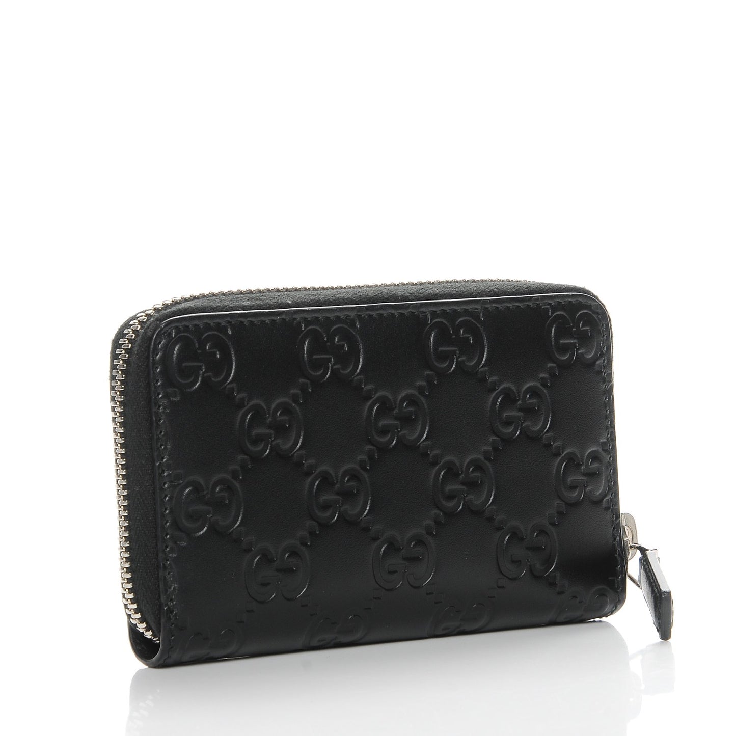 Guccissima Zip Around Card Case Black