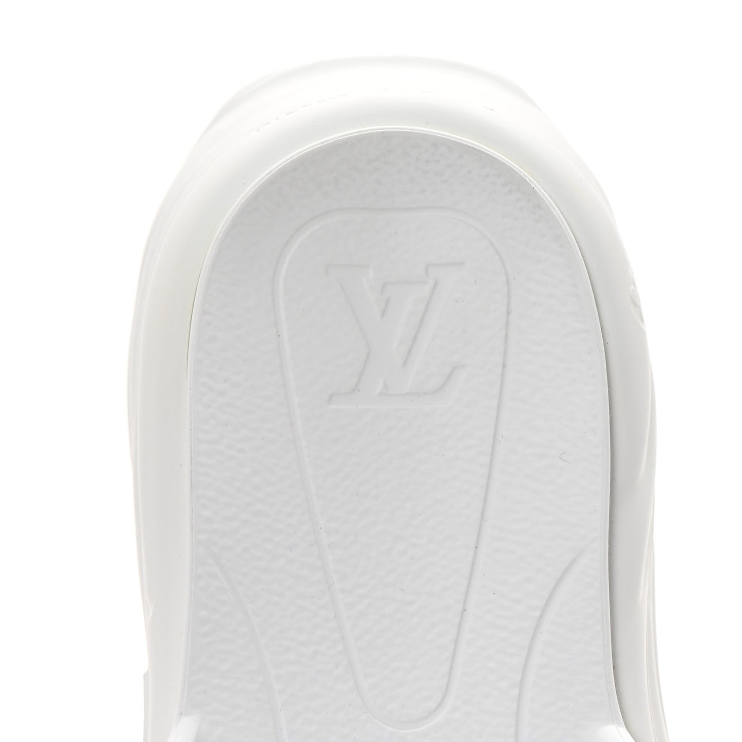 Rubber Embossed Monogram Pool 55 Flat Comfort Mule 39 White