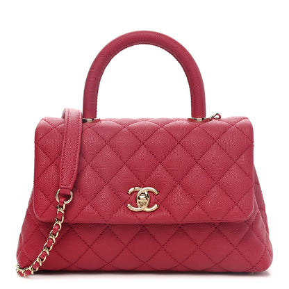 Chanel Caviar Quilted Mini Coco Handle Flap Dark Pink 1 of 9