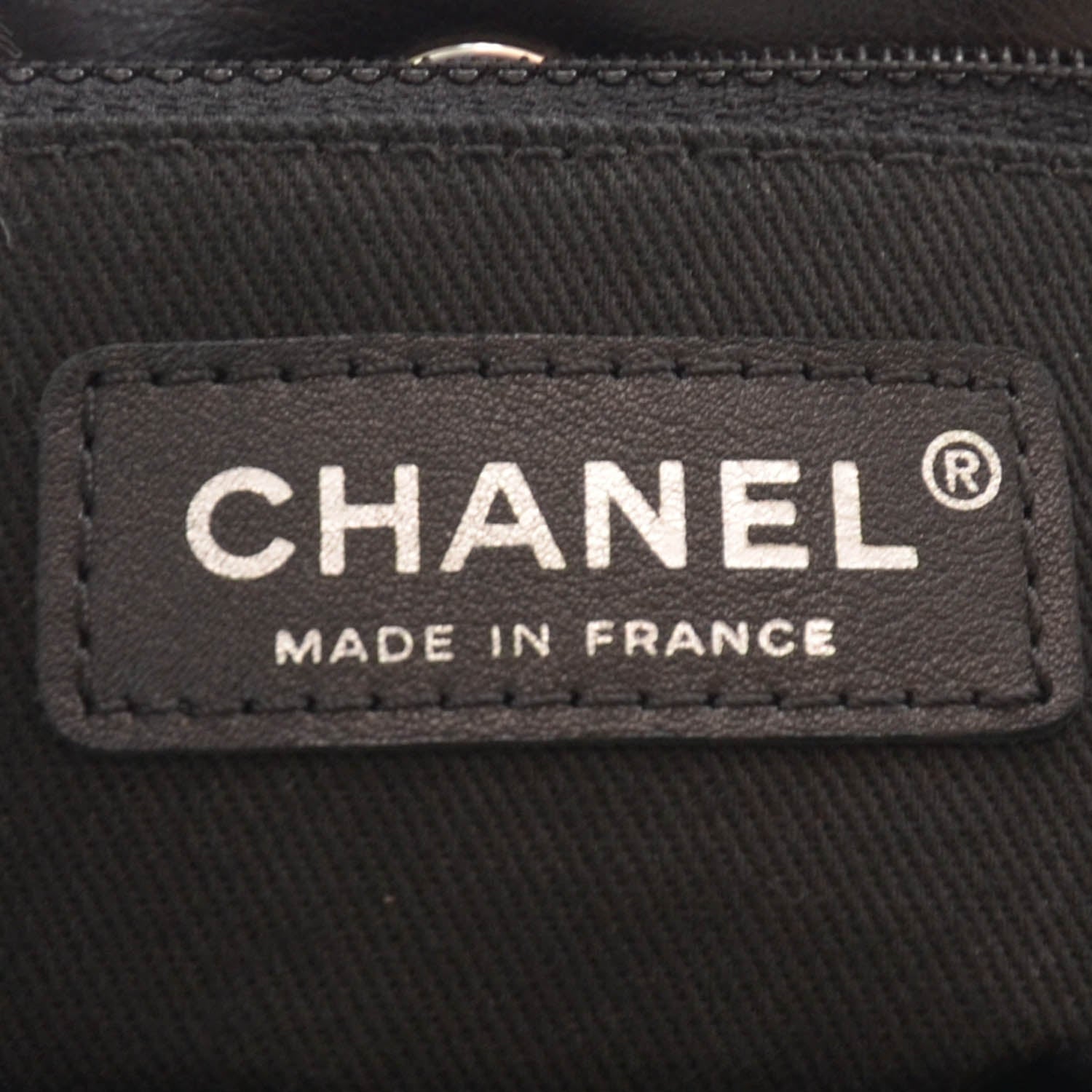 Chanel Canvas Chevron Large Tote Black 5 of 8