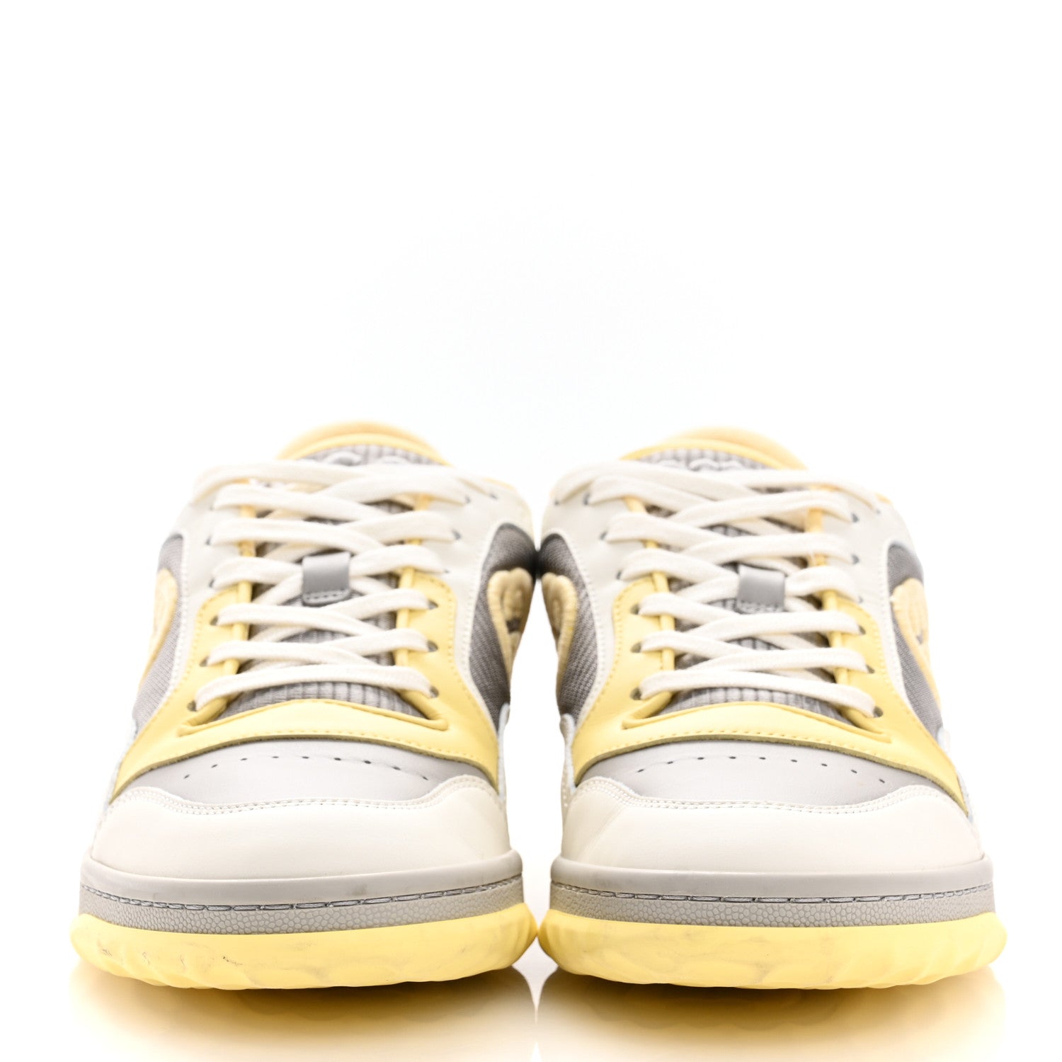 Gucci Dali Soft Calfskin Womens Mac80 Sneakers 38 Off White Grey Sky Yellow 3 of 11