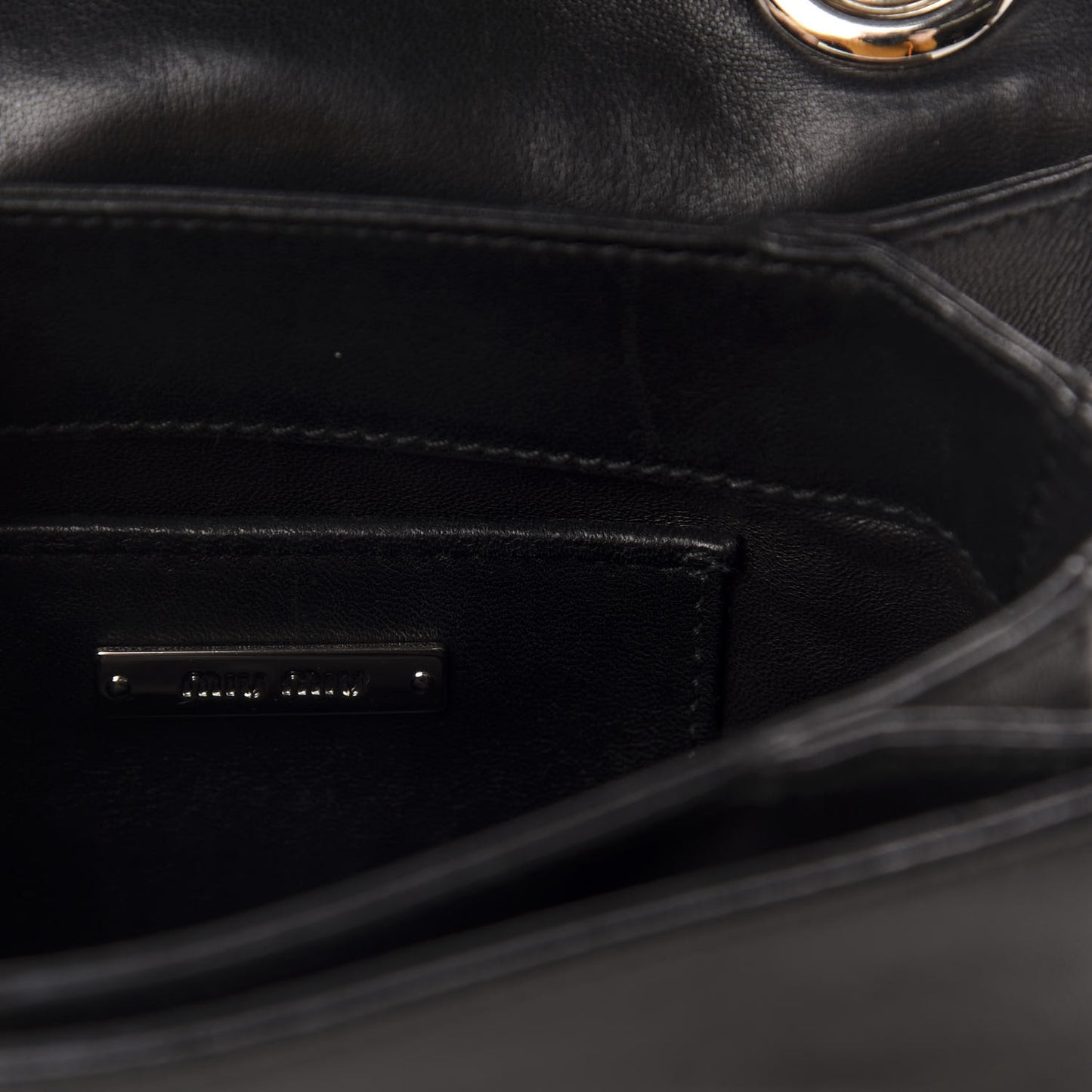 Nappa Grommet Club Shoulder Bag Black