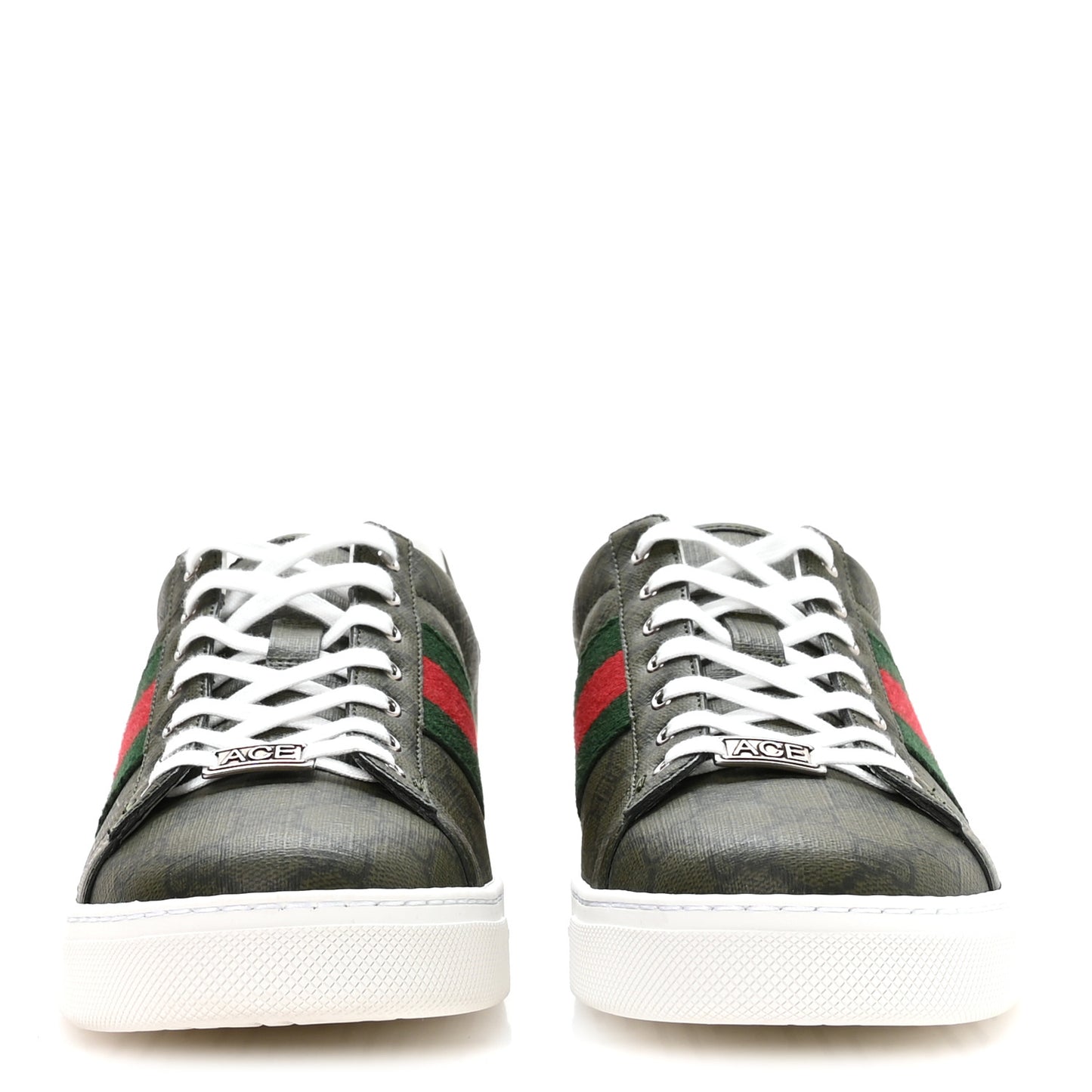 GG Supreme Monogram Web Mens New Ace Sneakers 9.5 Green
