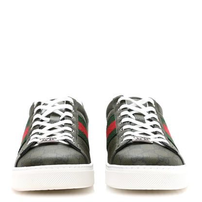 Gucci GG Supreme Monogram Web Mens New Ace Sneakers 9.5 Green 3 of 9