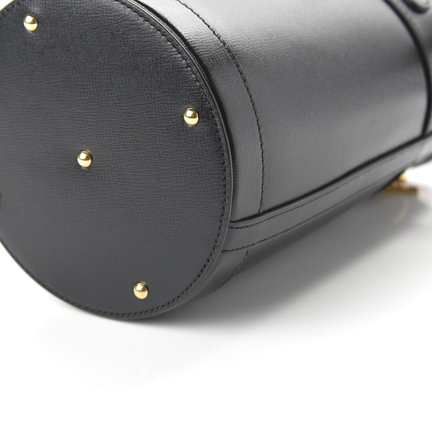 Azalea Sakai Calfskin Small Horsebit 1955 Drawstring Bucket Bag Black