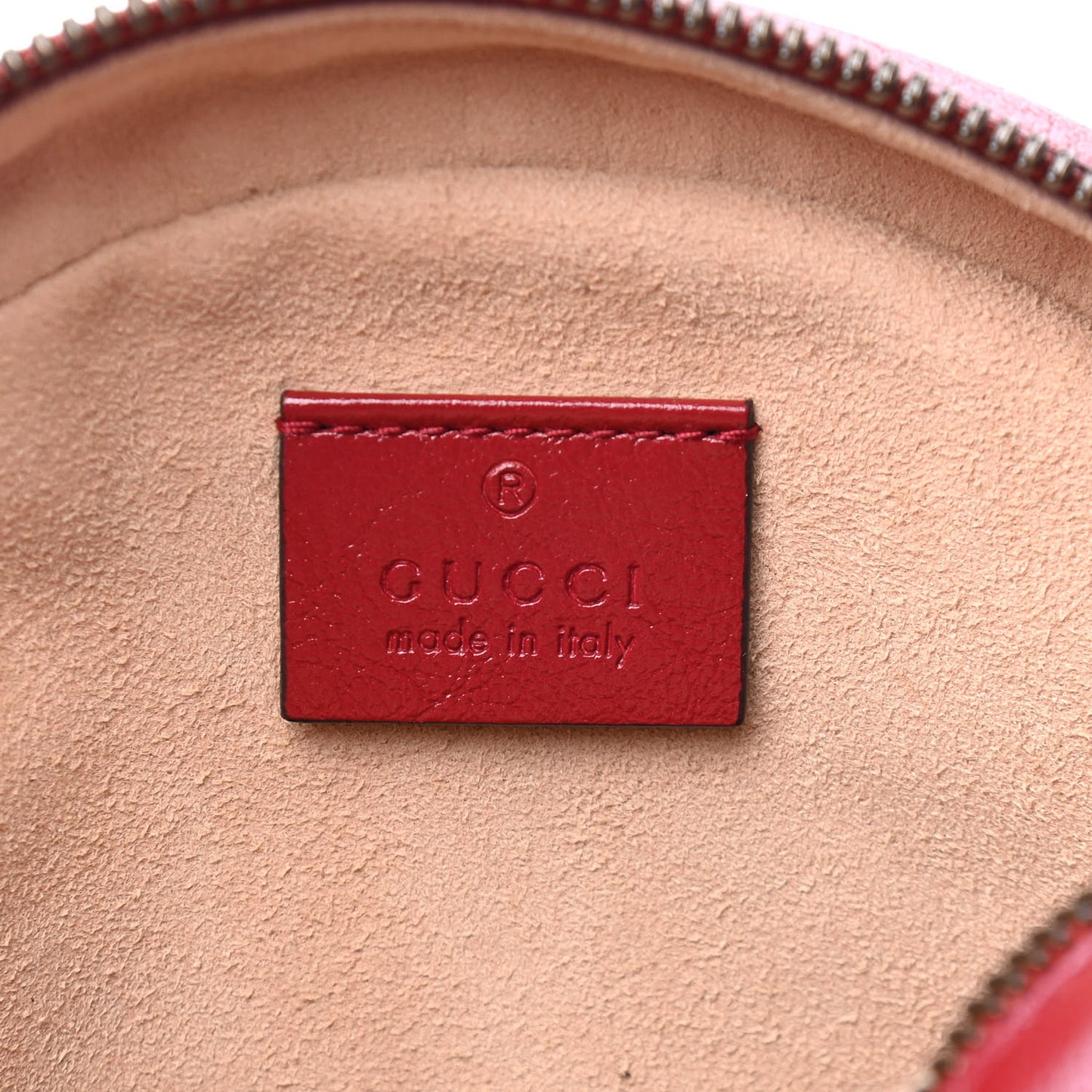 Glazed Calfskin Matelasse Heart Mini GG Marmont Round Shoulder Bag Romantic Cerise