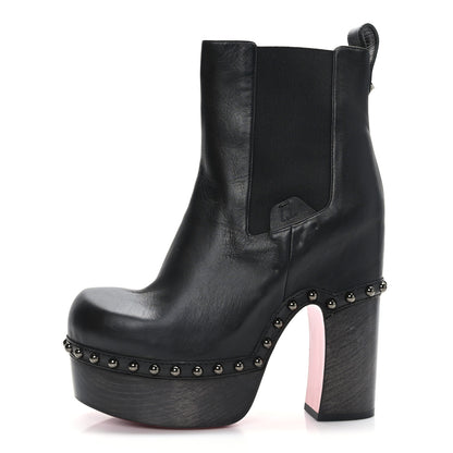 Christian Louboutin Calfskin Studded Joan 130 Booties 40.5 Black 1 of 6