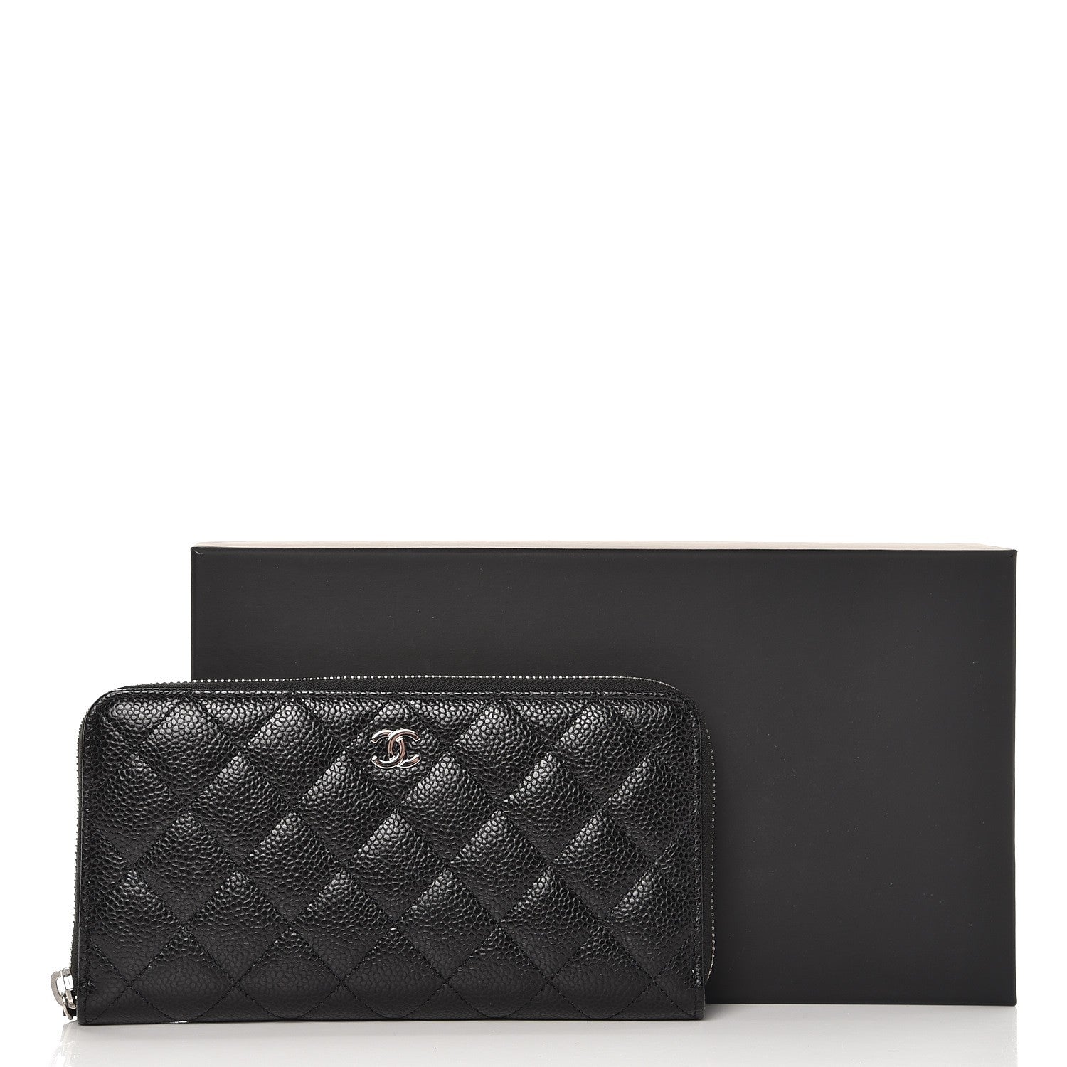 Chanel Caviar Quilted Large Gusset Zip Around Wallet Black 9 of 9
