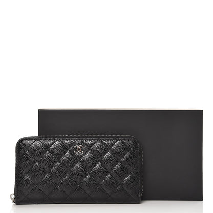 Chanel Caviar Quilted Large Gusset Zip Around Wallet Black 9 of 9