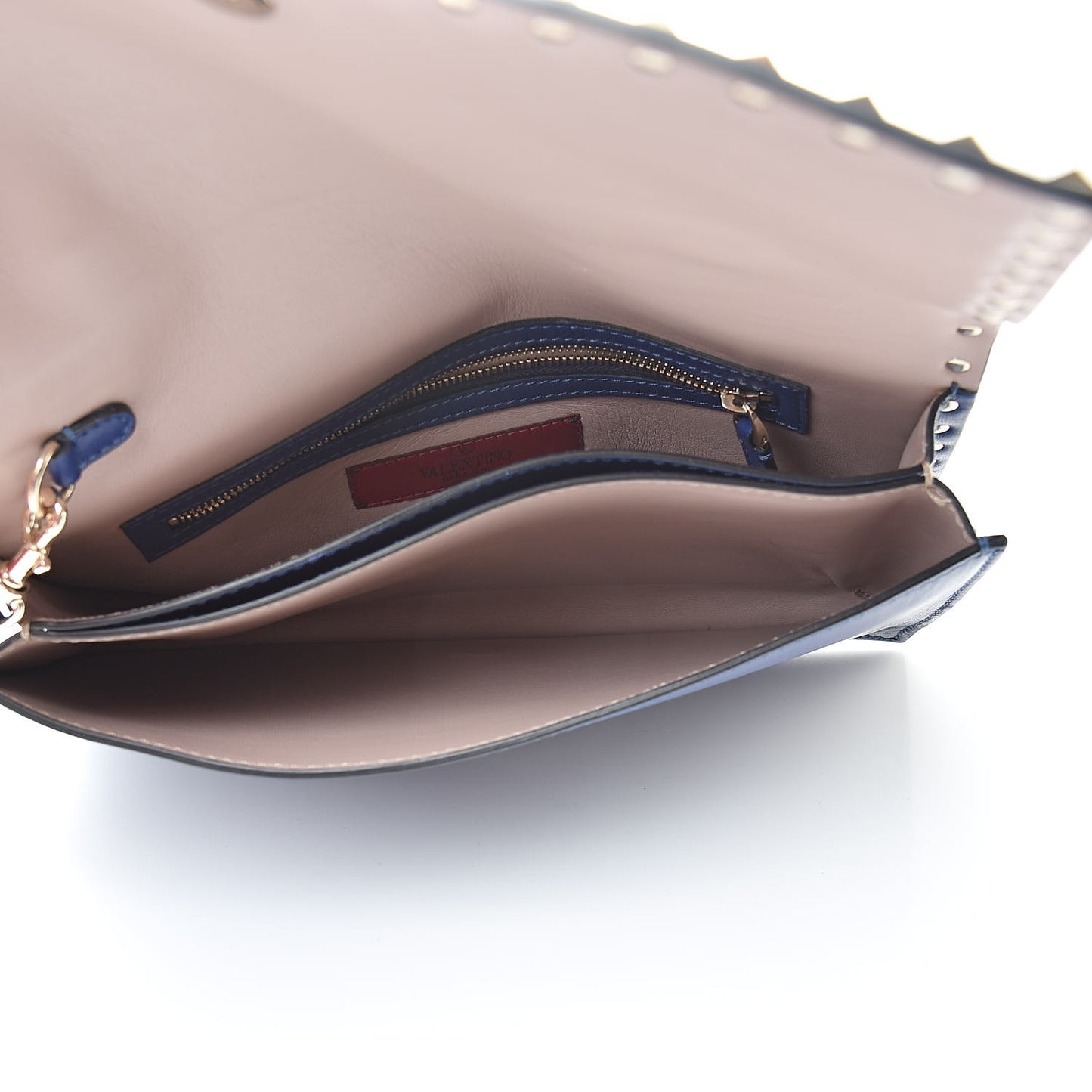 Nappa Rockstud Wristlet Clutch Blue China