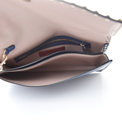 Valentino Garavani Nappa Rockstud Wristlet Clutch Blue China 5 of 10
