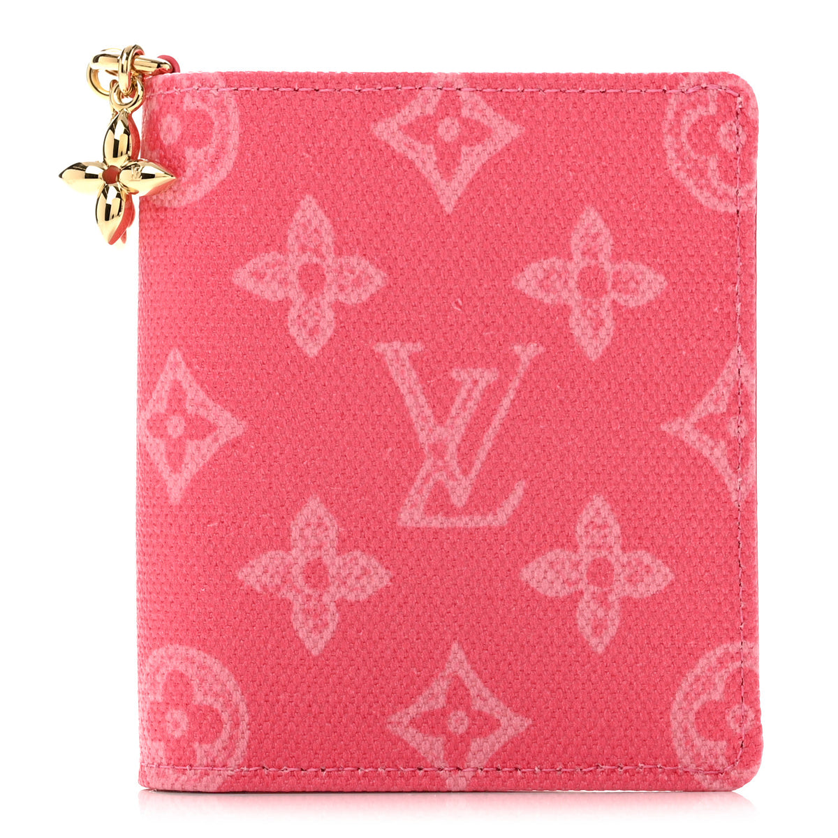 Monogram Origine LV Charms Pocket Wallet Rose Ruban