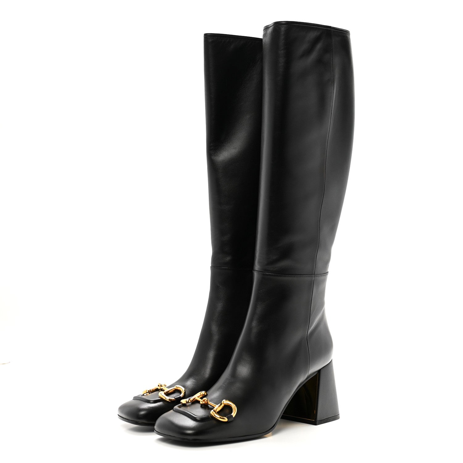 Gucci Nappa Charlotte Horsebit 55mm Knee High Boots 41 Black 3 of 11