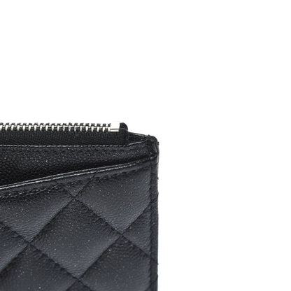 Chanel Iridescent Caviar Quilted Classic Zip Pouch Black 8 of 10