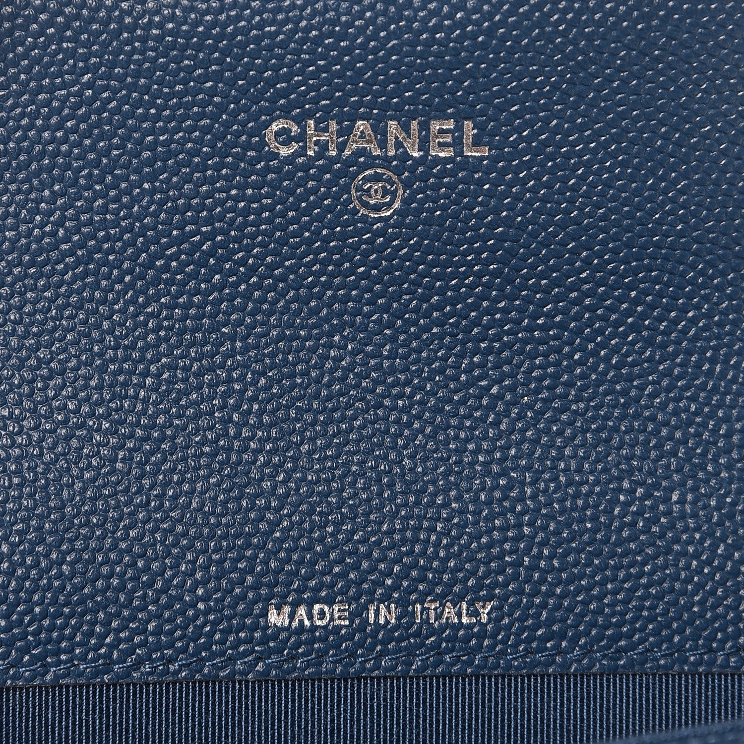 Chanel Caviar Chevron Quilted Card Holder Wallet Dark Blue 6 of 8