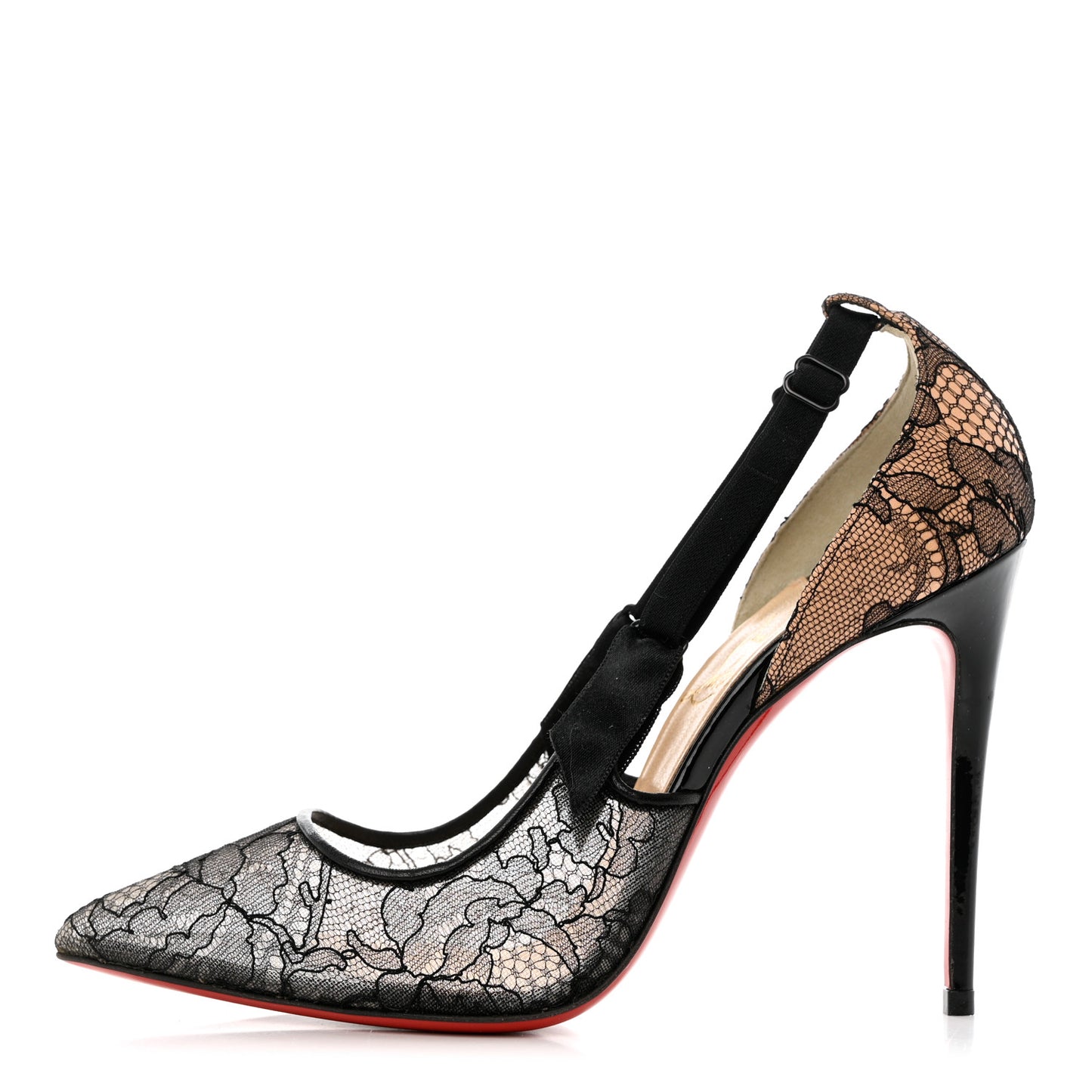 Nappa Patent Chantilly Lace Hot Jeanbi 100 Pumps 36 Black