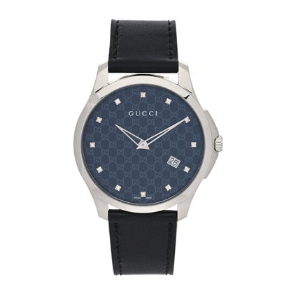 Gucci Stainless Steel Calfskin Diamond 40mm G-Timeless Quartz Watch Blue 1 of 4