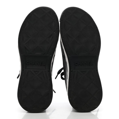 Chanel Velvet Calfskin Mixed Fibers CC Sneakers 35 Black 5 of 10