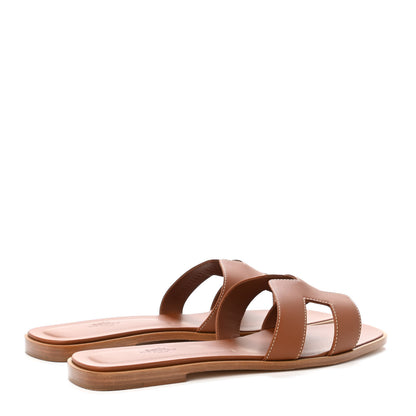 Hermes Box Calfskin Oran Sandals 41 Gold 3 of 4