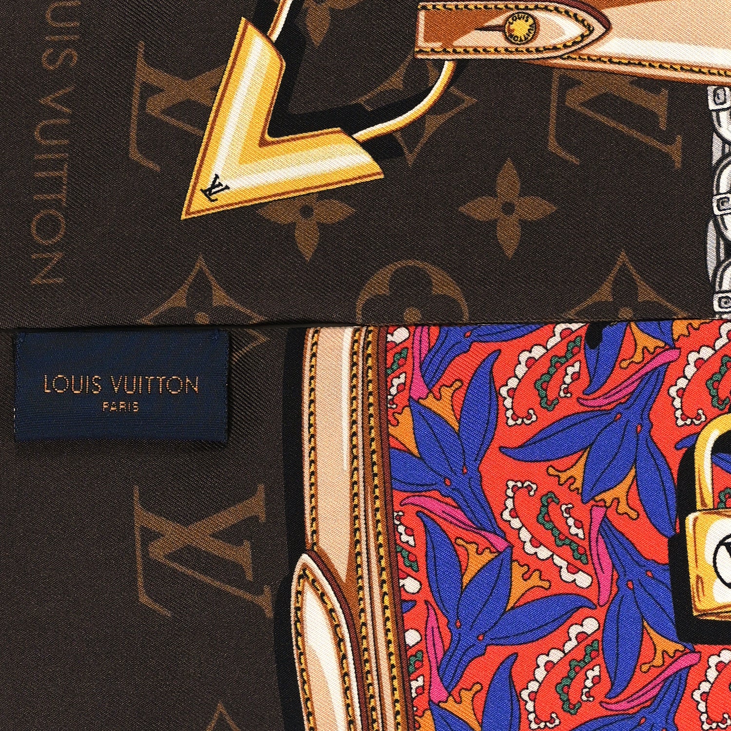 Louis Vuitton Silk Monogram Confidential Garden Bandeau Brown 3 of 4