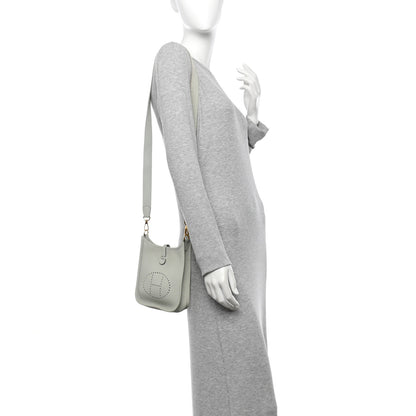 Hermes Taurillon Clemence Amazone Evelyne TPM Gris Neve 2 of 10