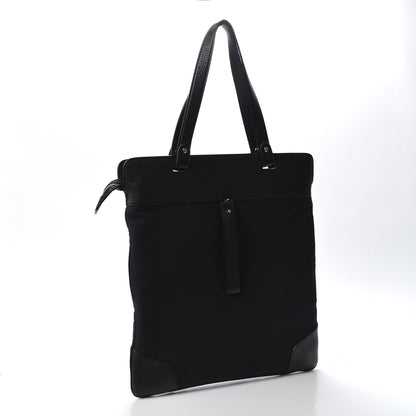 Burberry Canvas Calfskin Crest Embossed Flat Tote Black 2 of 9
