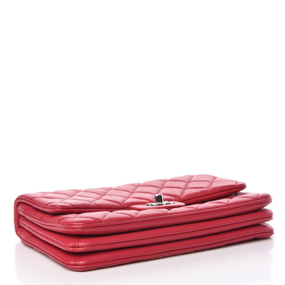 Chanel Lambskin Quilted Medium 3 Flap Dark Pink 4 of 10