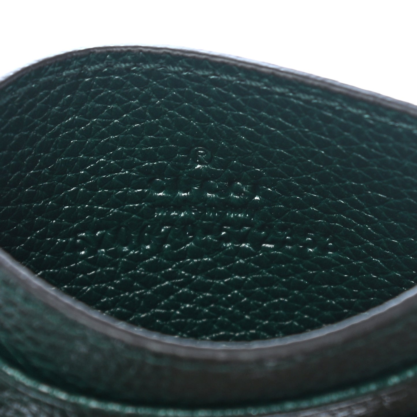 Grainy Calfskin Zumi Card Holder Vintage Green