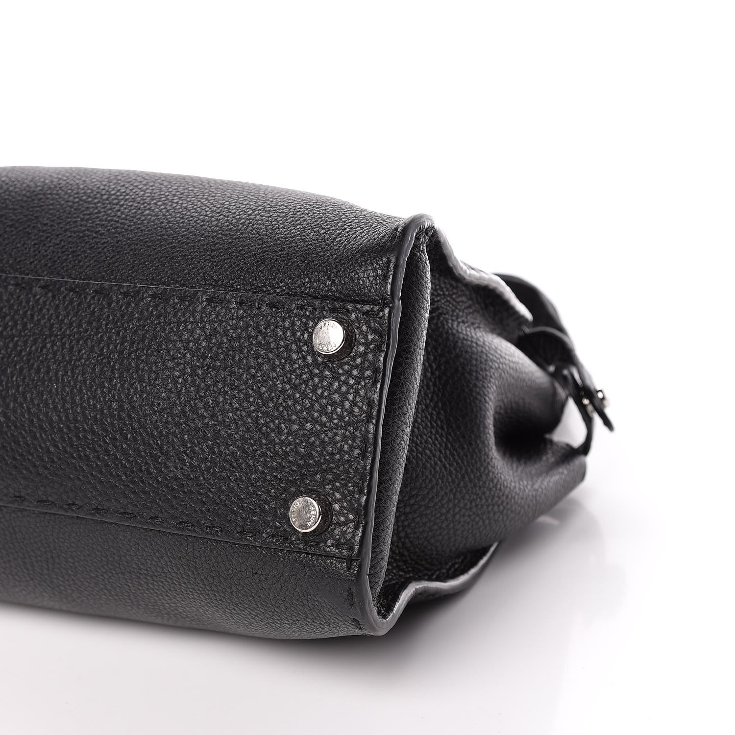 Fendi Cuoio Romano Selleria Bi-Color Medium Peekaboo Iconic Satchel Black Mou 13 of 13