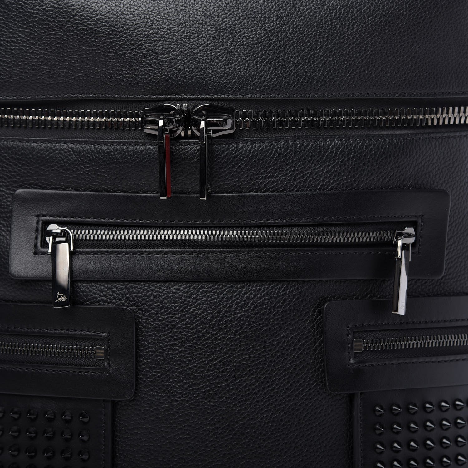 Christian Louboutin Calfskin Spiked Apoloubi Backpack Black 8 of 9