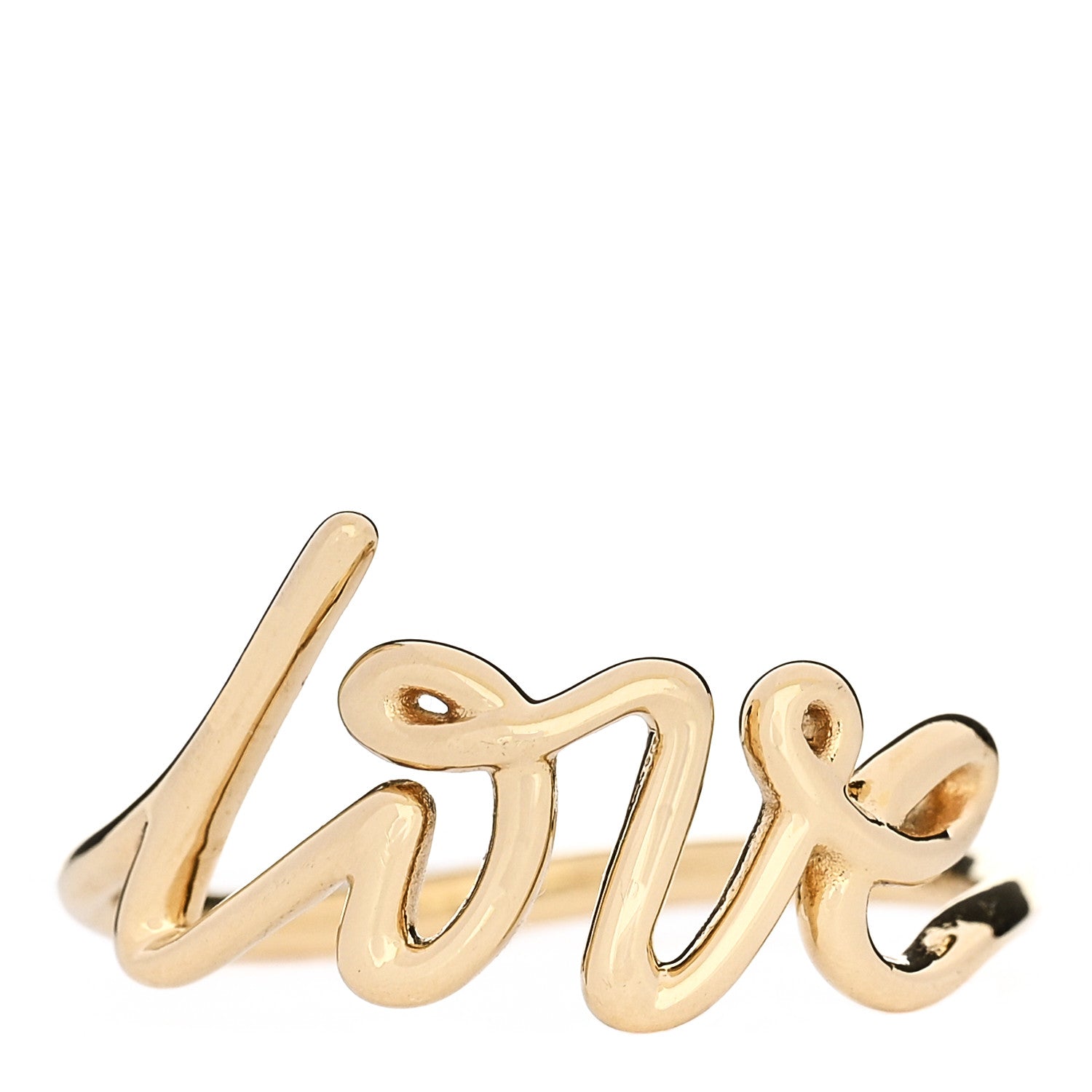 Tiffany 18K Yellow Gold Paloma's Graffiti Love Ring 54 7 1 of 6