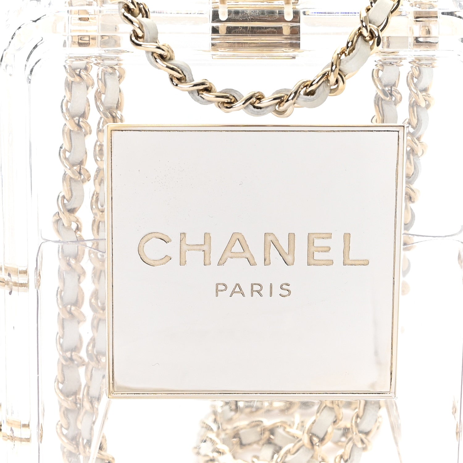 Chanel Transluscent Plexiglass Perfume Bottle Clutch 7 of 10