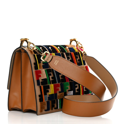 Fendi Vitello Liberty Velvet FF Multicolor Kan I Shoulder Bag Multicolor Cuoio 3 of 14