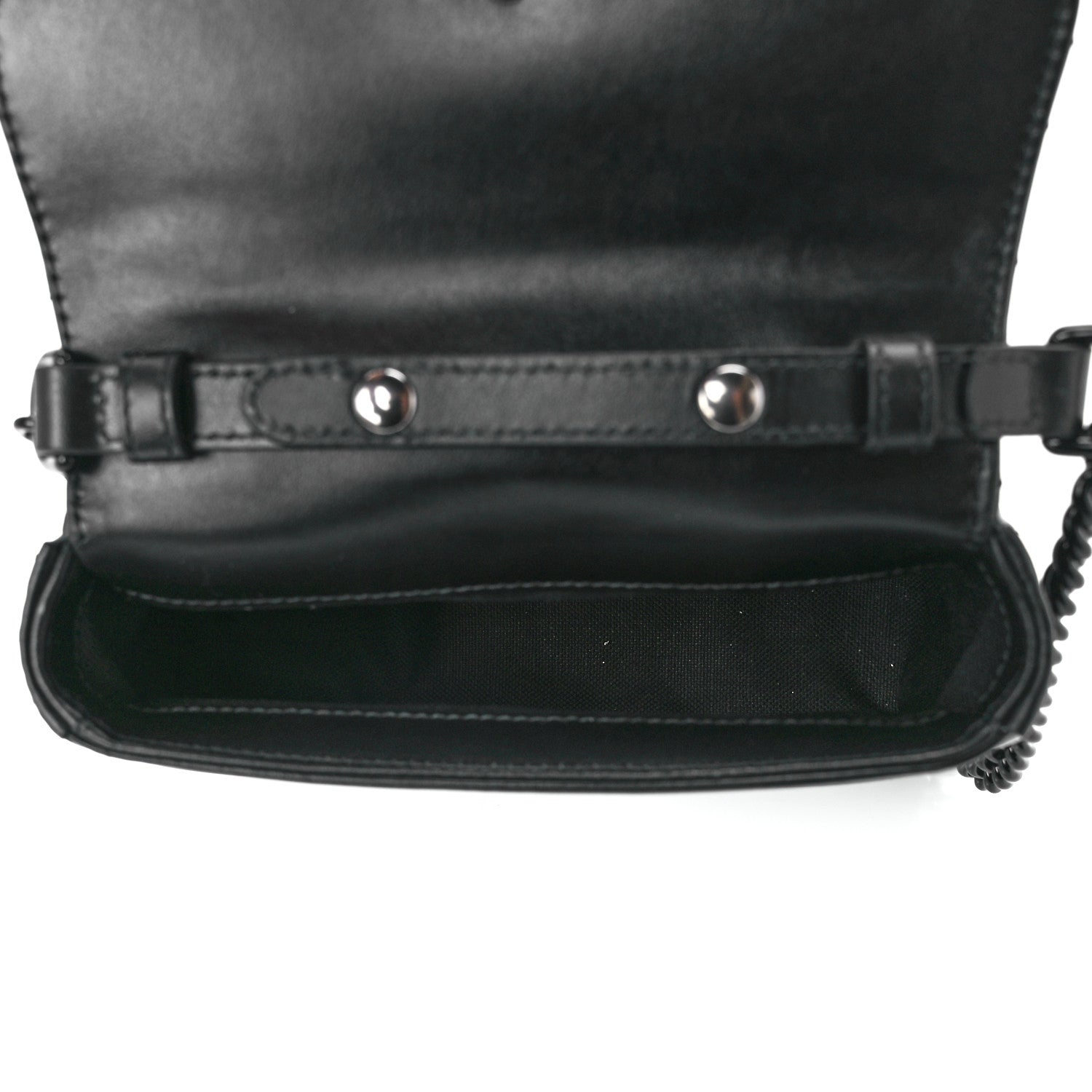 Gucci Calfskin Matelasse Monochrome Mini GG Marmont Top Handle Shoulder Bag Black 5 of 12