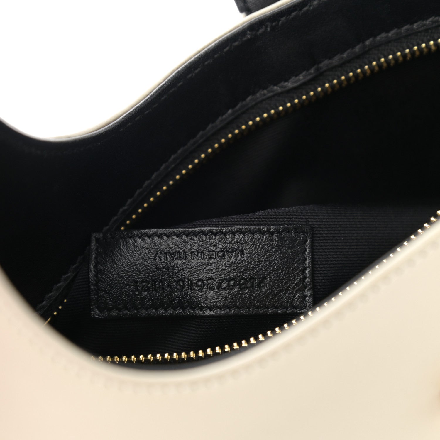 Saint Laurent Shiny Calfskin Le Fermoir Hobo Blanc Vintage Black 7 of 10